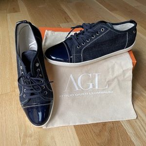 AGL Navy/Denim Blue Sneaker, Size 40, NWT, Made in Italy
